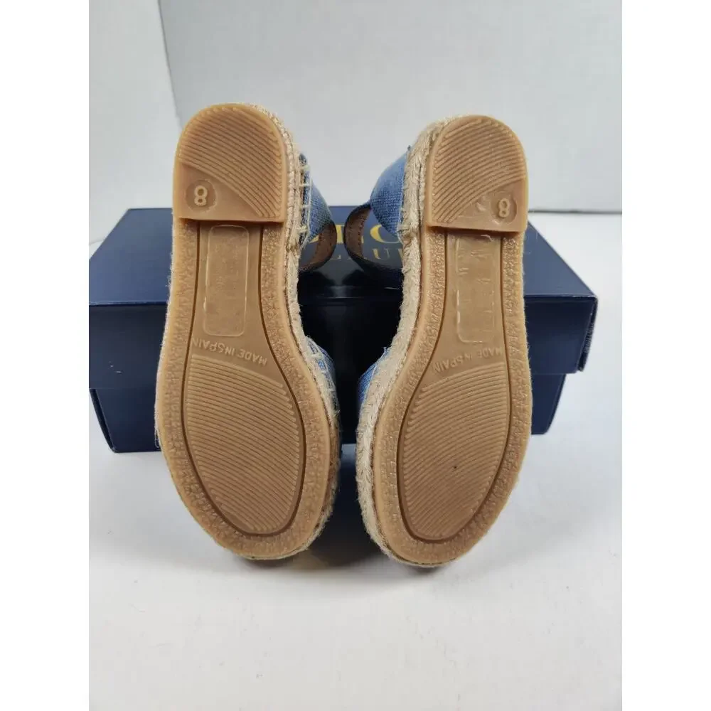 Polo Ralph Lauren Toddler Espadrille Blue Holbrook Girl's Size 8 Canvas Sandals